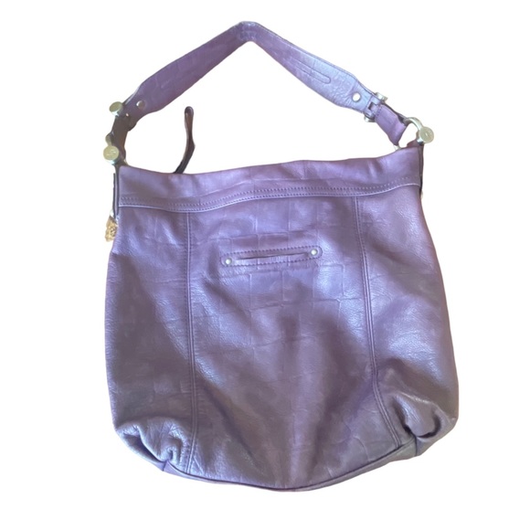 B. Makowsky Silver Trim Soft Purple Leather Hobo Shoulder Bag Purse Handbag - Picture 2 of 13